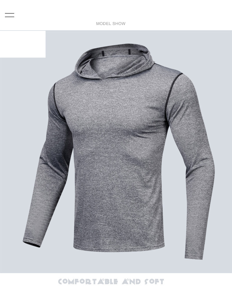 Man's clothing Sports long sleeve men's T-shirt basketball training running quick drying sports hoodie fitness wear loose_voghion.com