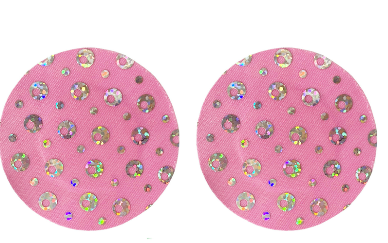 Cute pink sequin self-adhesive breast Patch disposable anti-bump invisible breast patch_voghion.com