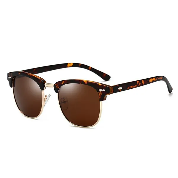 NIEUWE Mode Vintage Gepolariseerde Zonnebril Mannen Vrouwen Zonnebril Randloze Klassieke Luipaard Zonnebril UV400 _voghion.com