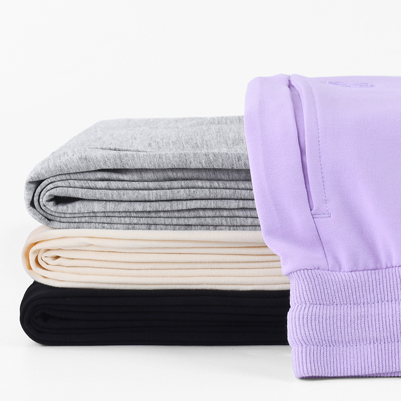 Ropa de mujer Pantalones deportivos grises finos bordados para mujer con pantalones sueltos informales de cintura alta para correr de noche pantalones elásticos de algodón_voghion.com
