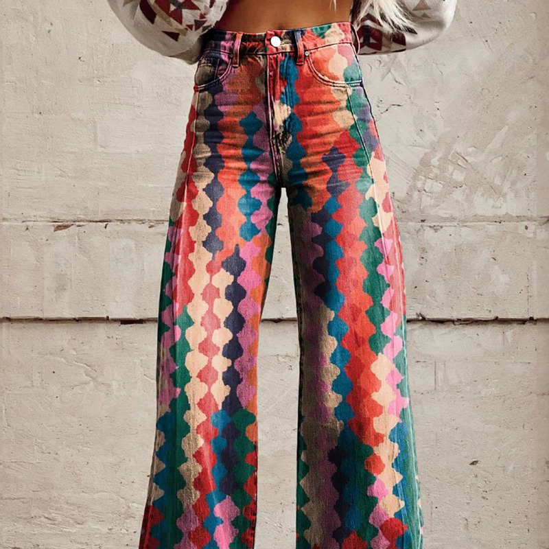 Damenbekleidung Große Größen Damen Freizeithosen Dünne Jeans Weites Bein_voghion.com