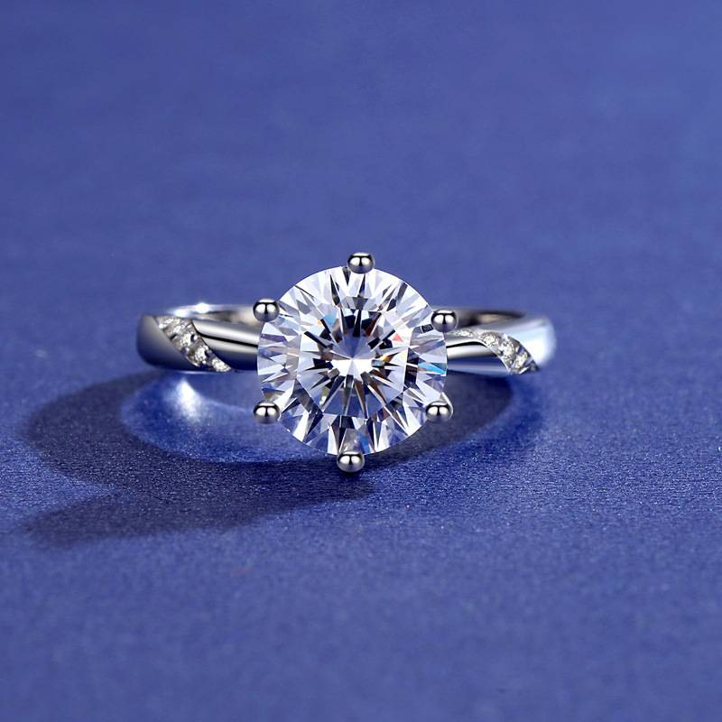 Moissanit S925 Silber Offener Ring Nischendesign Persönlichkeit Psychic Six Claw Echter Diamantring Göttin Paarring_voghion.com