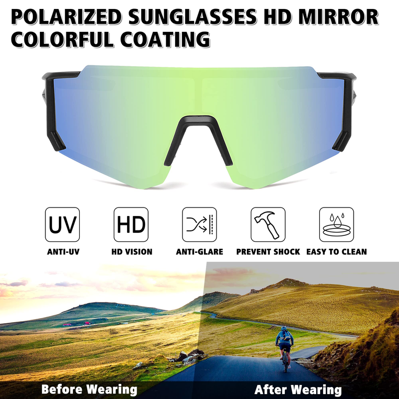 Lunettes de soleil de sport pour hommes et femmes, lunettes de soleil pour la conduite, la pêche, le cyclisme, le VTT, protection UV400_voghion.com