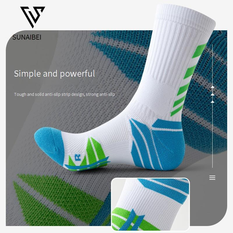 Calzini da donna, calzini da basket professionali, estivi, traspiranti, con fondo in asciugamano, spessi, da combattimento, di media lunghezza, per allenamento sportivo d'élite_voghion.com