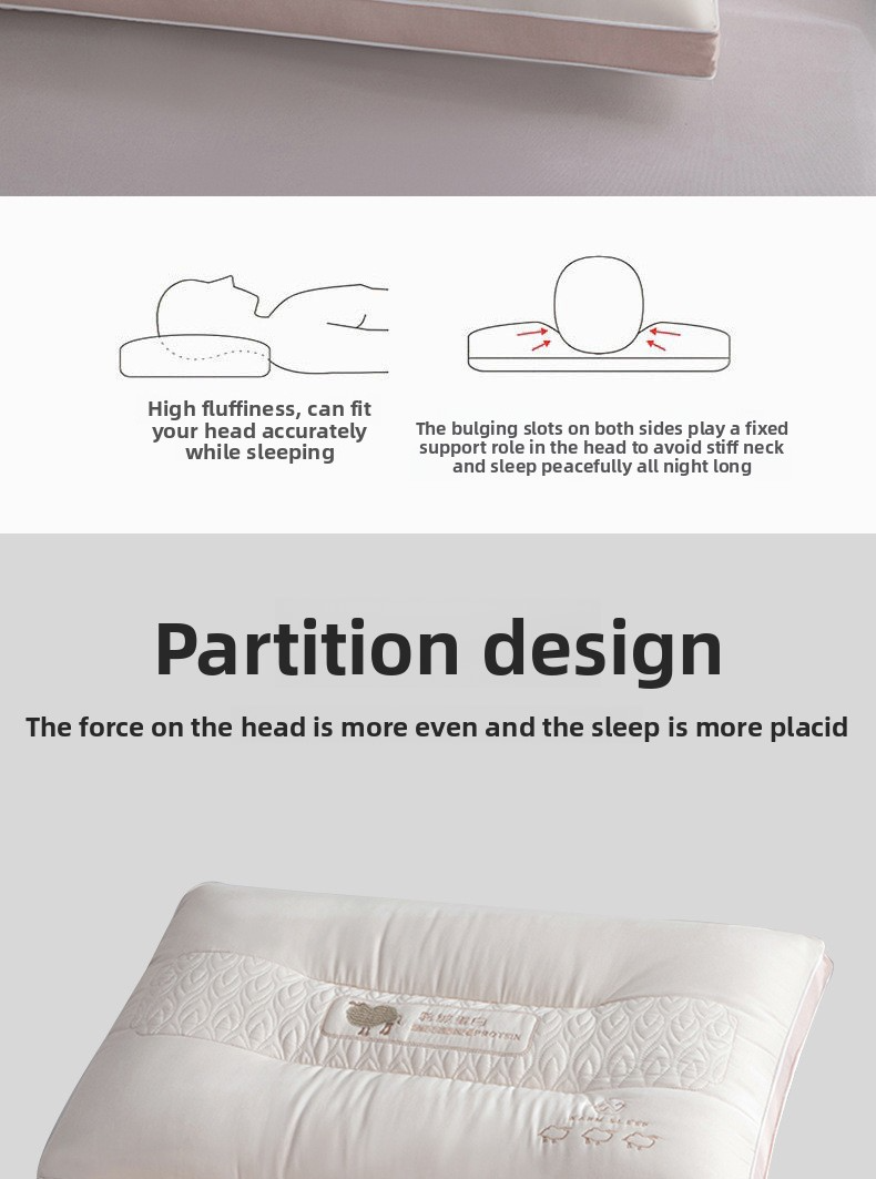 Oreiller orthopédique en mousse à mémoire de forme pour soulager les douleurs cervicales - Oreiller en fibres moyennement souples pour les dormeurs sur le côté et sur le dos. Respirant et hypoallergénique._voghion.com