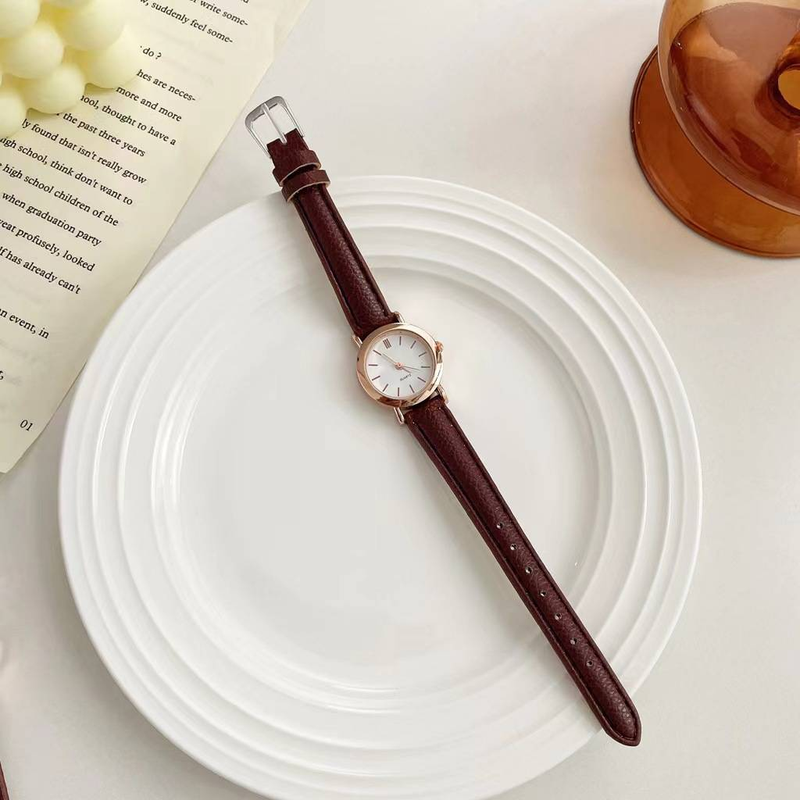 Orologi al quarzo da donna, alla moda, con quadrante piccolo, semplici e casual, al quarzo._voghion.com