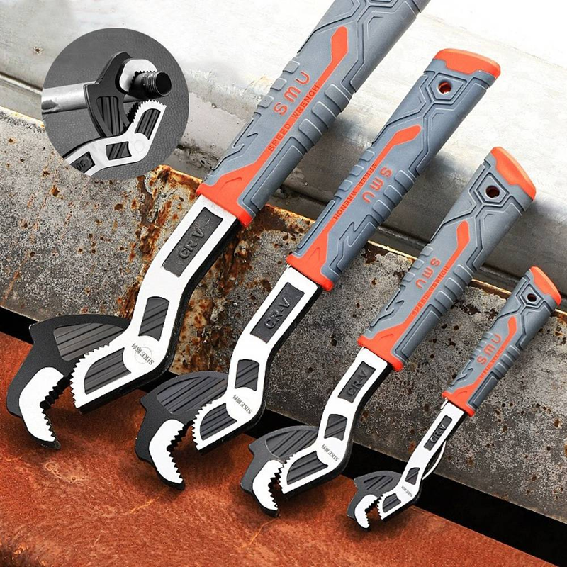 Juego de llaves ajustables autoblocantes - Alicates multiusos de unión deslizante para fontanería, bricolaje y reparaciones del hogar - Construcción de acero de aleación CR-V_voghion.com