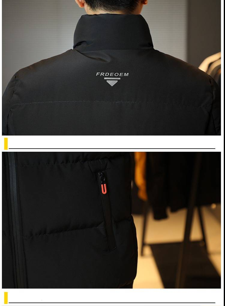 Leichte Daunenjacke für Herren – Business-Casual-Wintermantel mit Stehkragen und winddichtem Design_voghion.com