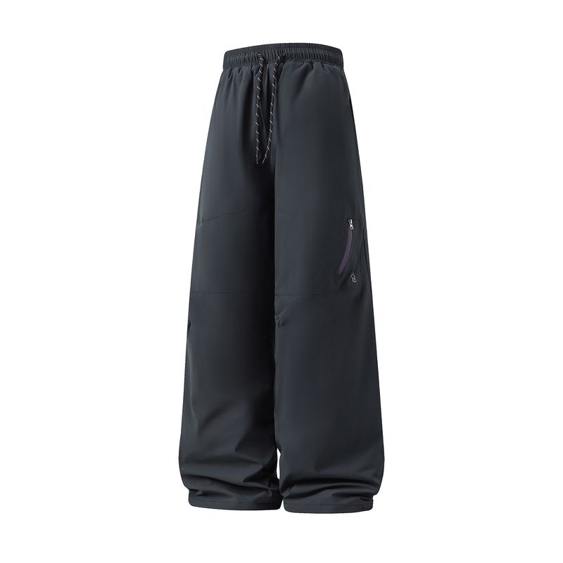 Herren-Utility-Cargohose – Winter-Techwear-Hose mit kontrastierenden Reißverschlusstaschen und Fleecefutter (M-3XL, Carbonschwarz/Silbergrau)_voghion.com