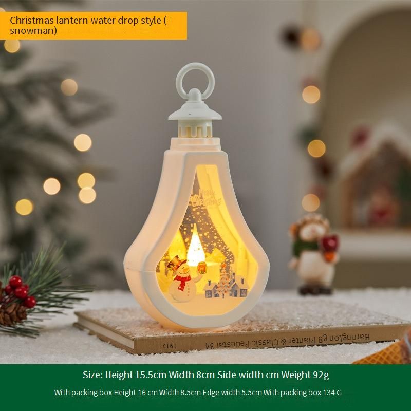 Christmas Teardrop LED Lantern - Flameless Candle With Holiday Designs (Santa/Reindeer/Tree/Snowman) For Cozy Home Decor & Photo Props_voghion.com