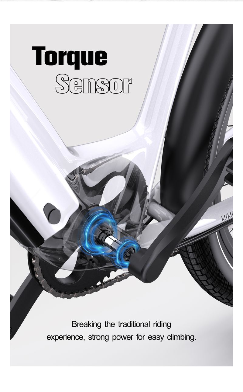 Bici elettrica da città ONESPORT OT05, motore da 250 W, batteria da 36 V 18,2 Ah, pneumatico da 27,5*2,25 pollici_voghion.com