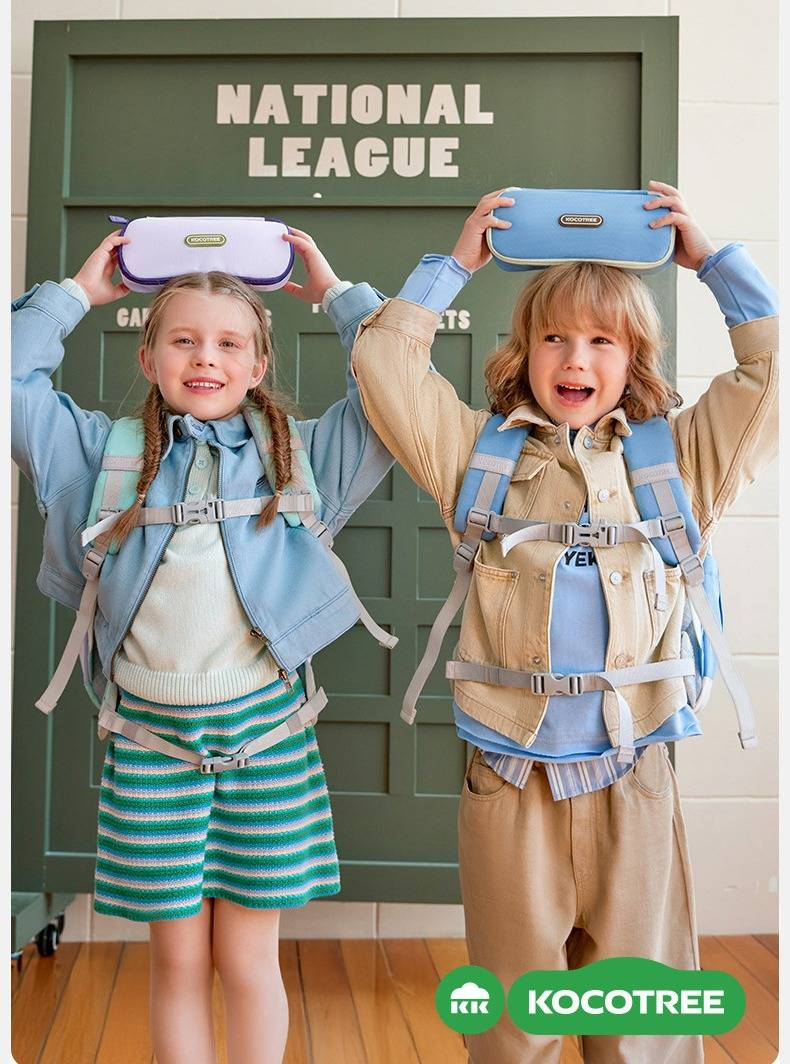 Kids' Pencil Case – Large Capacity School Organizer With Anti-Bacterial & Water-Resistant Options (Light Breeze Blue/Frosty Milk/Deep Blue/Purple))_voghion.com