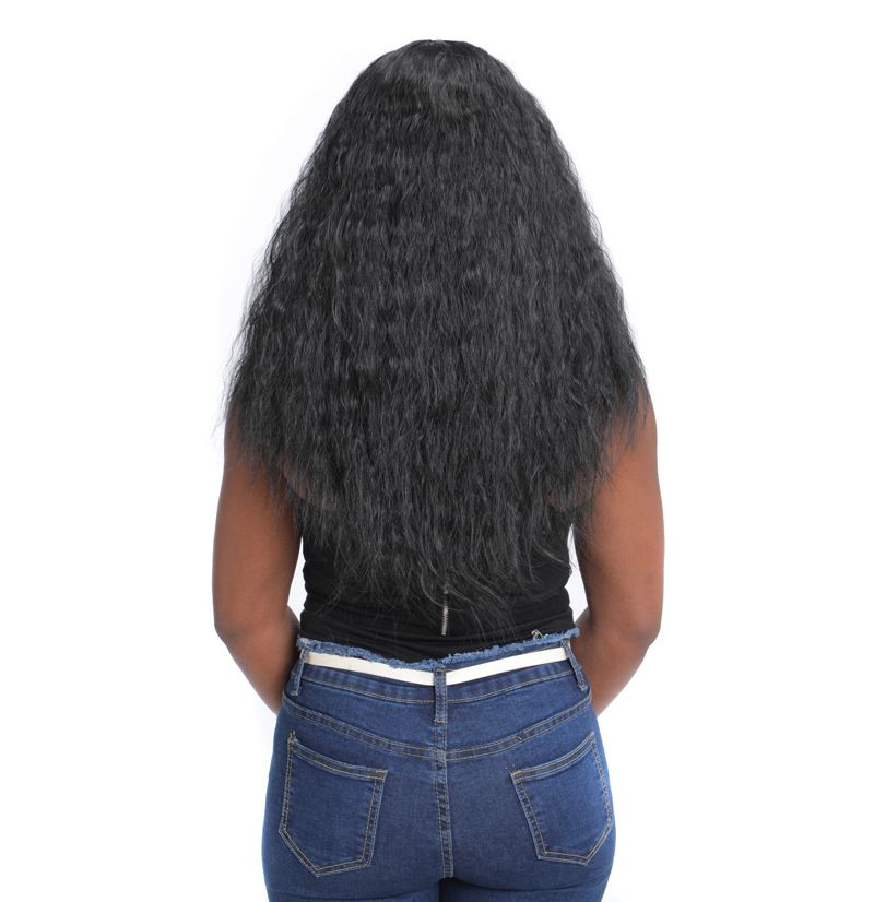 Matte realistic corn perm long curly hair wig head wool curl middle long hair wig head fluffy curly hair wig_voghion.com
