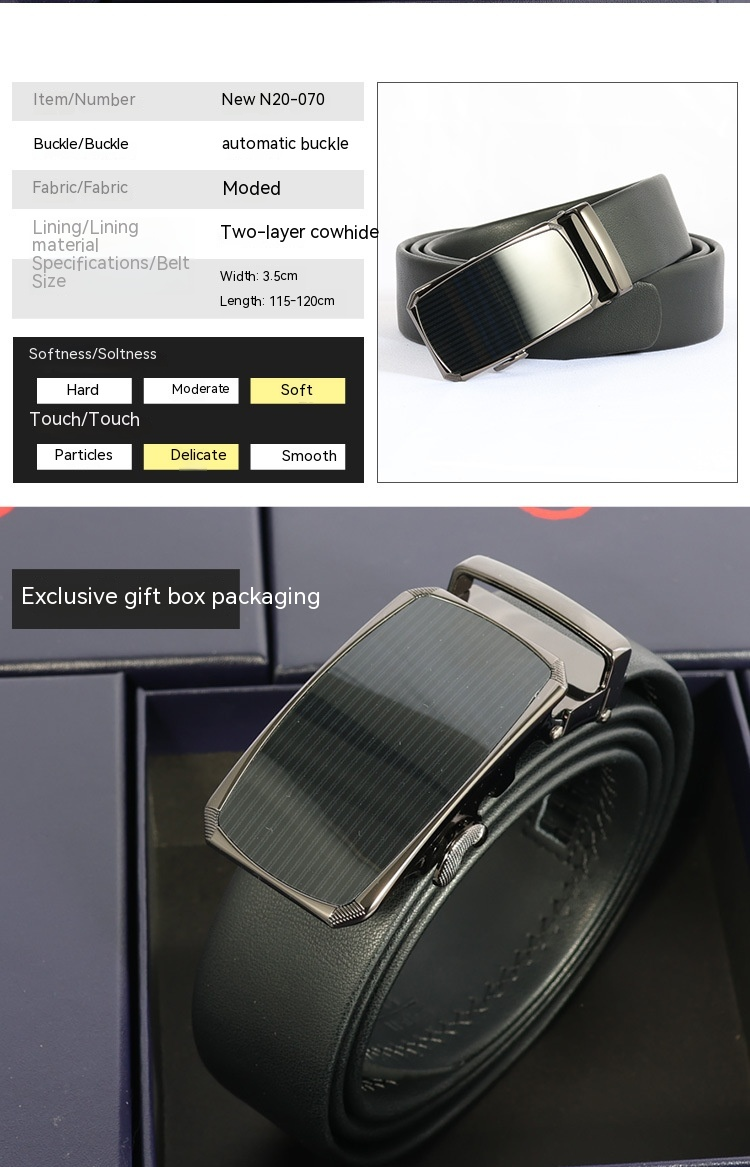 Nytt bälte i legering med automatiskt spänne läderbälte för mäns företag Mångsidigt high-end läderbälte, moderiktigt och elegant bälte för män_voghion.com