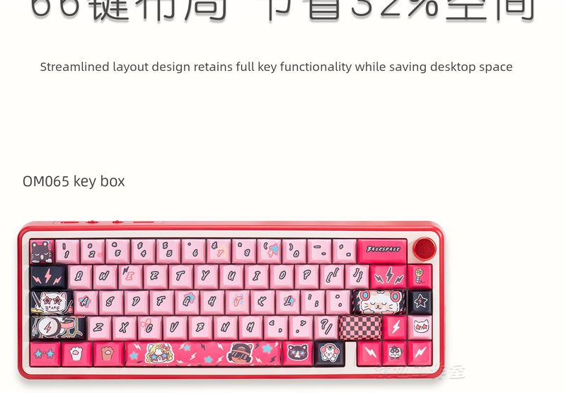 Omo65 Three-Mode Wireless RGB Bluetooth Nical Keyboard Office Mahjong Sound Hot Plug Gasket Customized Kit_voghion.com