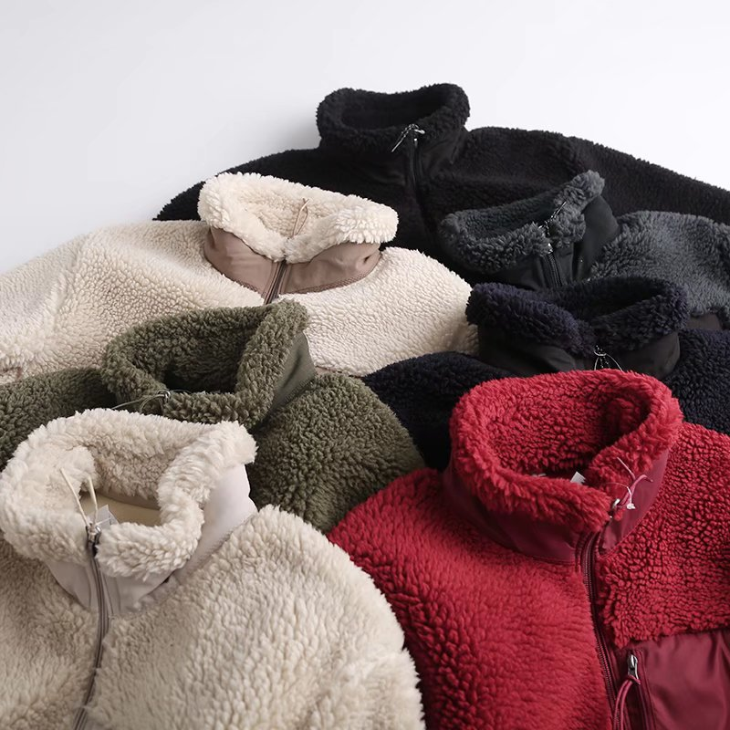Women's couple windproof fleece jacket for men and women long sleeve warm fleece jacket_voghion.com