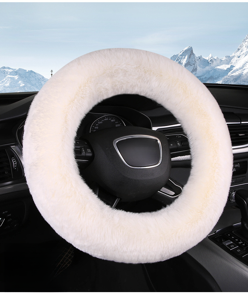 Coprivolante per auto in pelliccia di coniglio invernale universale con impugnatura in gomma antiscivolo antigelo caldo_voghion.com