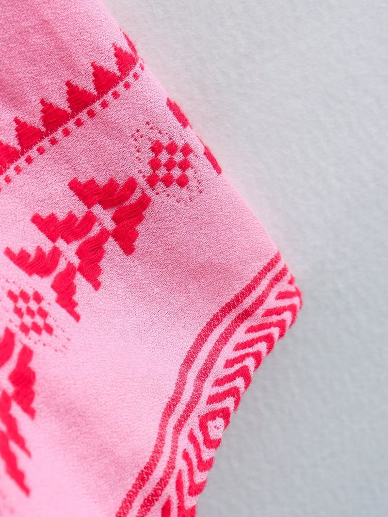 Damenbekleidung Sommer Neue Großhandel Häkeln Gestrickte Gedruckt Kleid Rock Hosenträgerrock_voghion.com