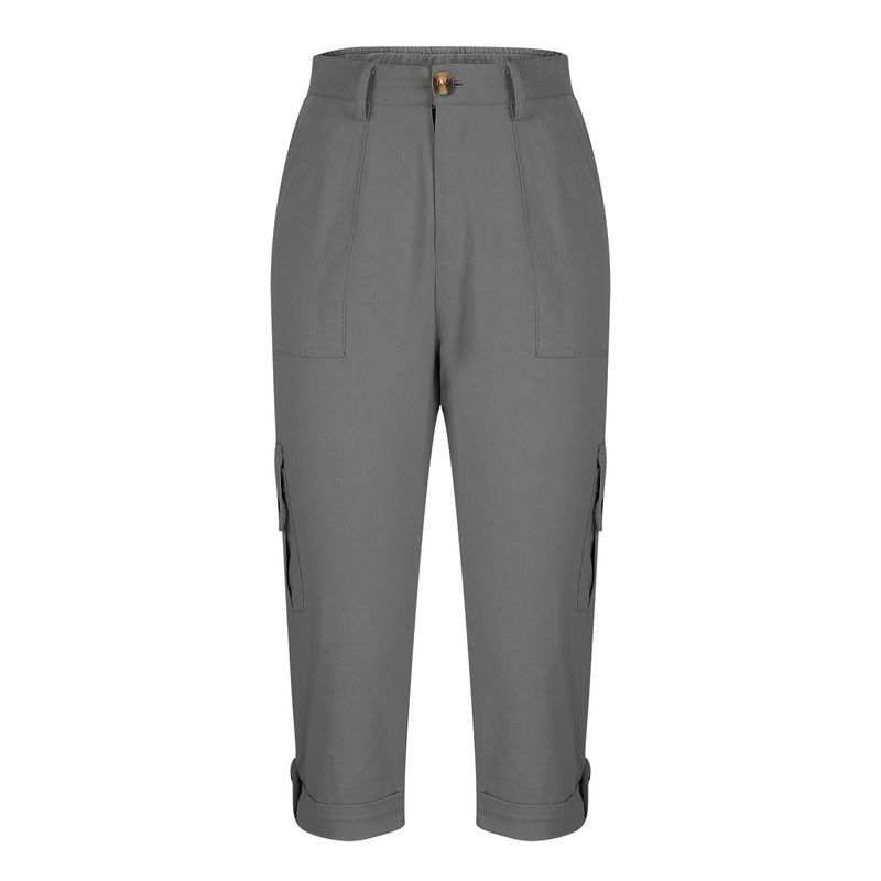 Women's Capris Joggers Mid Rise Cropped Cargo Pants Summer Quick Dry Hiking Pants With Multi Pockets Lightweight Summer Bottoms_voghion.com