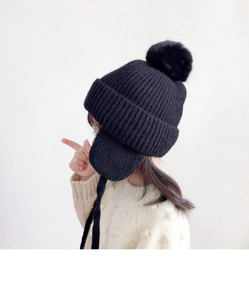 Mode Gestrickte Beanie Junge Mädchen Warme Kinder Baby Herbst Winter Mädchen für Kinder Bonnet Cap Bomber Hut_voghion.com