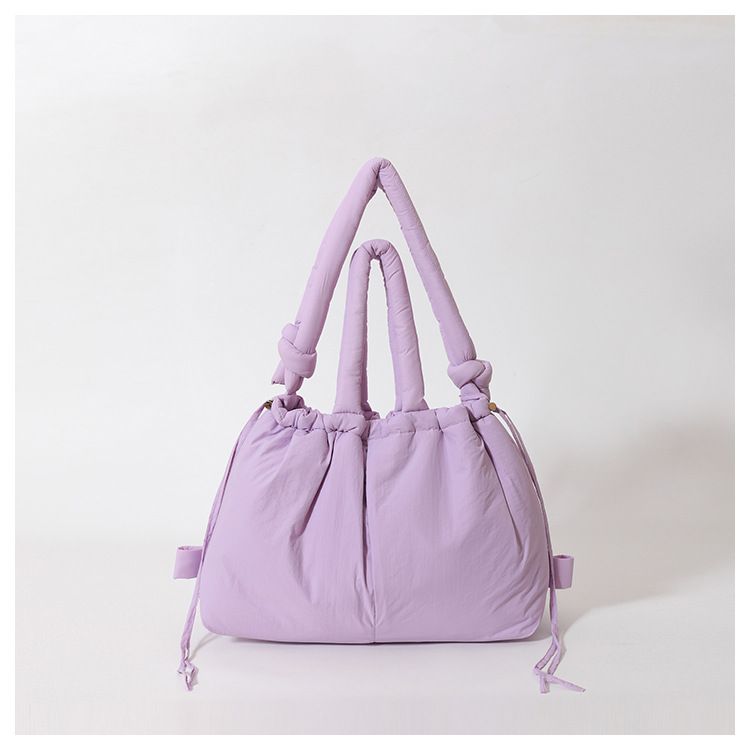 New style portable down cotton bag winter versatile fashion shoulder messenger bag multifunctional pleated casual backpack_voghion.com