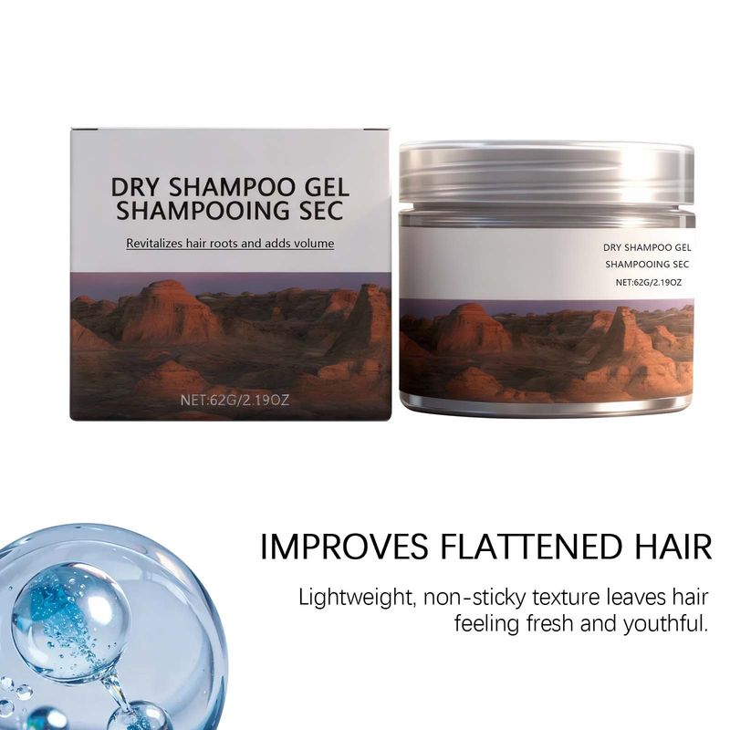 No-Wash Dry Shampoo Gel Natural Volumizing Fluffy Unisex Refreshing Non-Sticky Glossy Hair_voghion.com