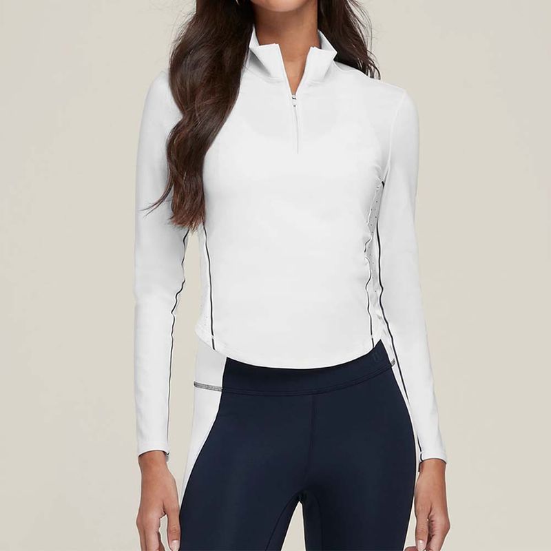 High-quality Slim-fitting Long-sleeved Yoga Women's Breathable Slim-fitting Sports Zipper Golf Tennis Top With A Nude Feel_voghion.com