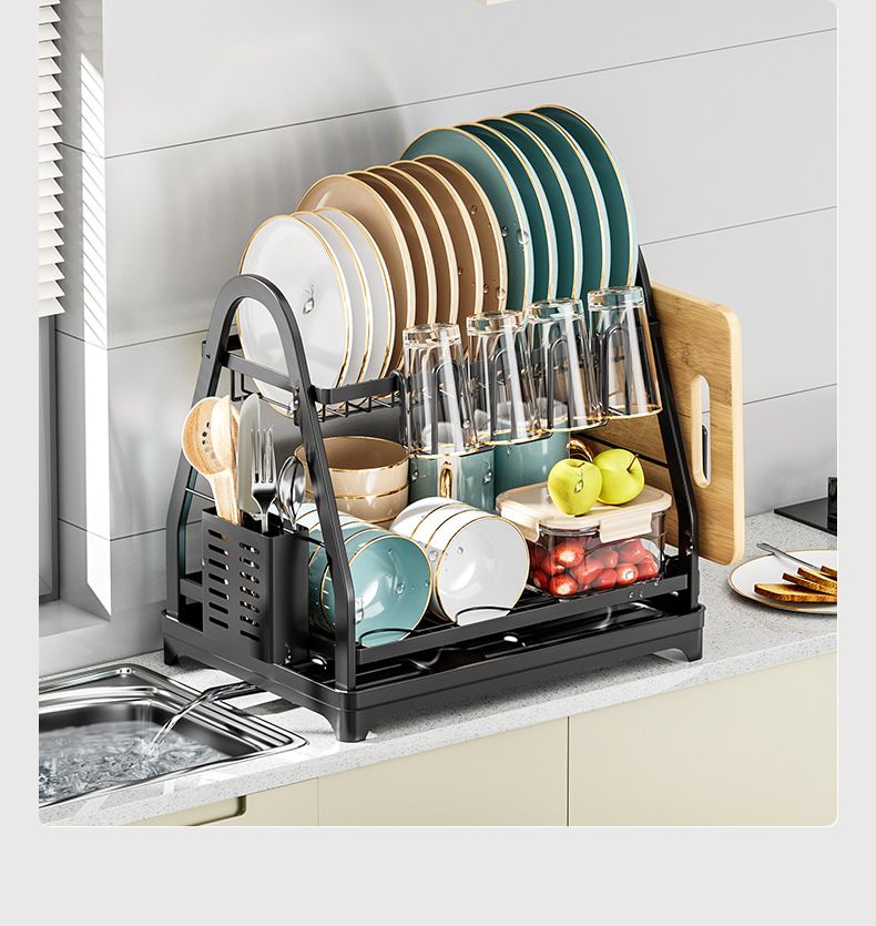 Bowl And Dish Storage Rack Kitchen Storage Rack Multi-Functional Bowl And Chopsticks Draining Rack Household Table Storage Rack_voghion.com