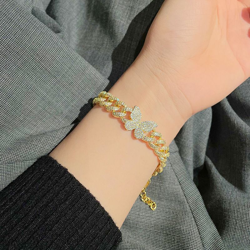 Bracciale cubano, farfalla, hip-hop maschile alla moda su Instagram, hip-hop da strada alla moda femminile, personalità di coppia cool_voghion.com