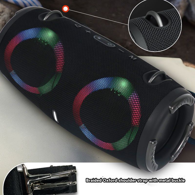 Výkonný Bluetooth reproduktor Přenosný RGB Barevné světlo Voděodolný Bezdrátový Subwoofer 360 Stereo Surround Tws FM Boombox_voghion.com