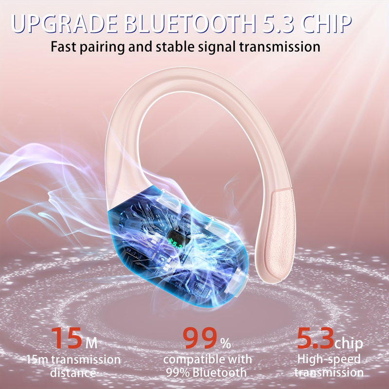 Draadloze oordopjes, draadloze sportoortelefoon Draadloze TWS-hoofdtelefoon met digitaal LED-display en CVC 8.0 ruisonderdrukkende microfoon Oortelefoon_voghion.com