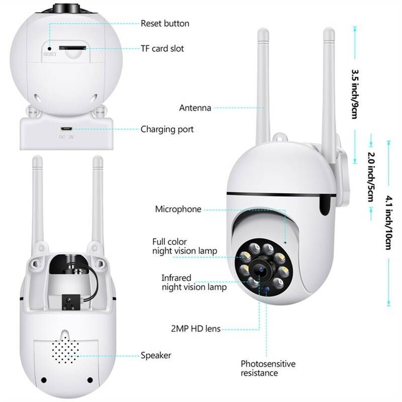 Security System, Wireless Surveillance Camera, 5G WiFi Camera With Night Vision Motion Detection Auto Tracking Smart_voghion.com