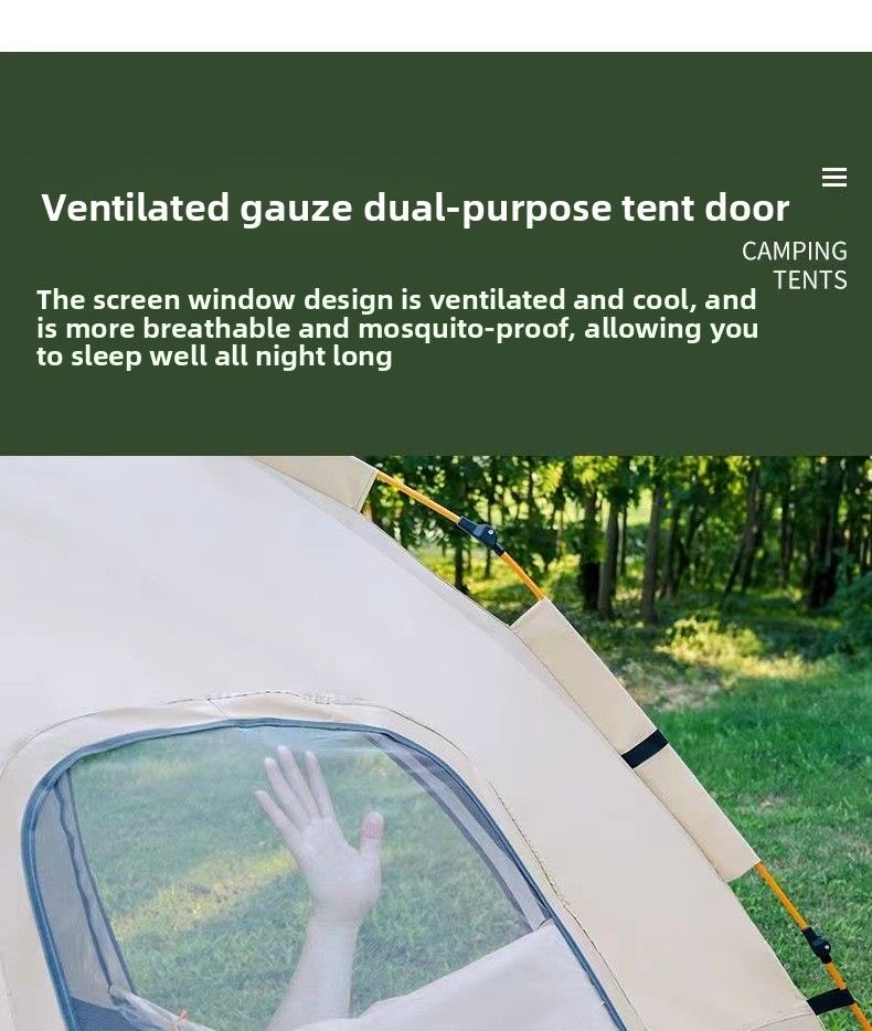 Tenda da campeggio automatica pieghevole portatile da spiaggia per esterni, con apertura rapida, protezione solare, spessa e antipioggia, set completo_voghion.com