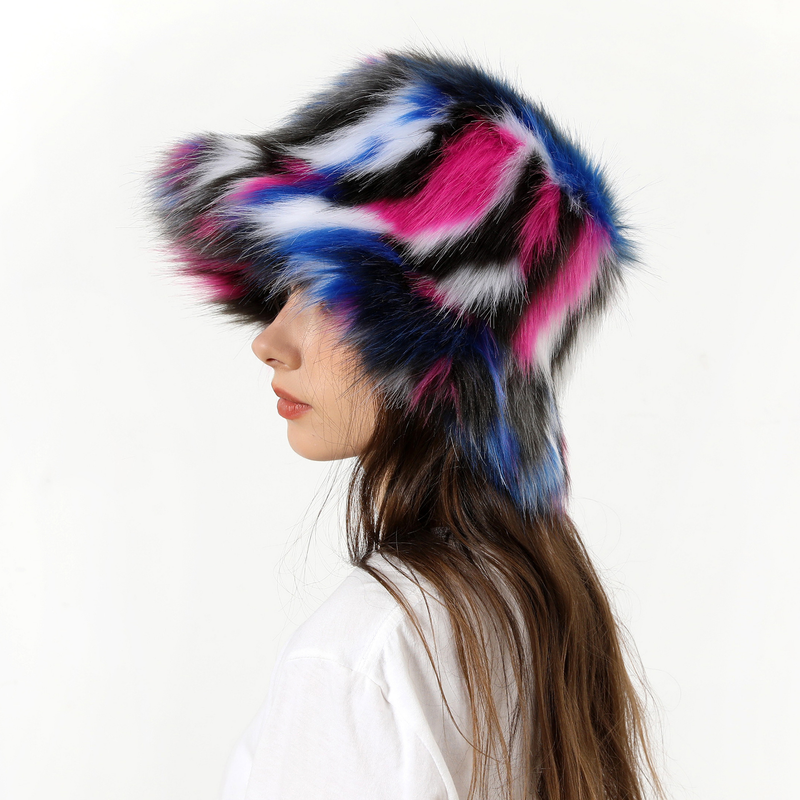 Camouflage new European and American fisherman hat autumn and winter maomao out tide warm personality plush hat millinery_voghion.com