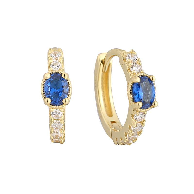 Orecchini in argento sterling S925 con intarsi blu e zirconi opali. Orecchini blu super belli e scintillanti, per dormire senza toglierli._voghion.com