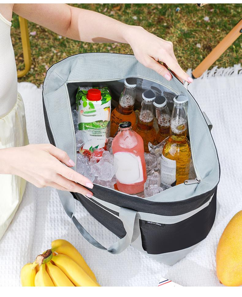 Sac fourre-tout isotherme pour courses, grand sac de courses thermique avec compartiment à pizza, glacière étanche pour pique-nique, sac de congélation pliable et réutilisable_voghion.com