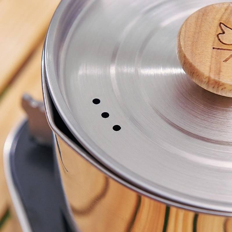 Campingkessel und -topf aus Edelstahl 304 – Multifunktions-Wasserkocher, faltbar (tragbarer, abnehmbarer Griff, perfekt für Kaffee, Tee und Kochen im Freien)_voghion.com