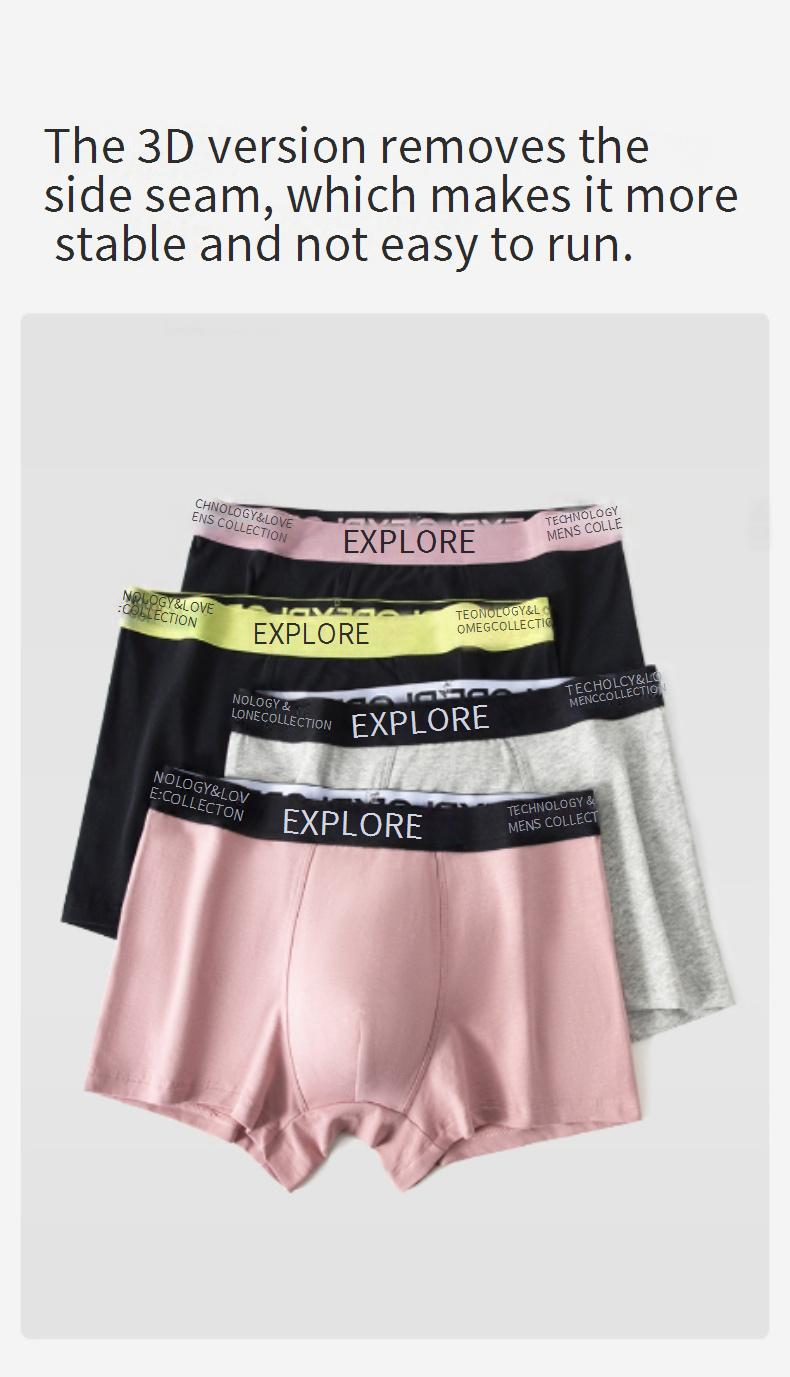 Intimo da uomo in puro cotone tipo A, boxer da ragazzo in puro cotone rosa_voghion.com