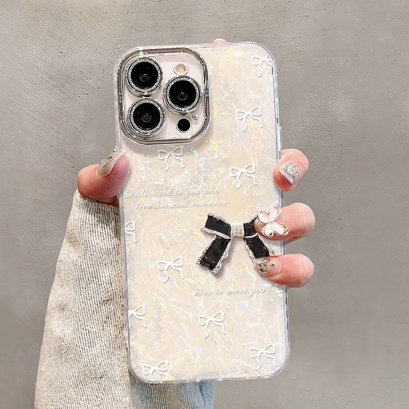 Mirror Bracelet Phone Case For IPhone 16/15/14/13/12/11 Pro Max – Luxury Cat Pearl Design, Shockproof With Detachable Chain, Girls’ Fashion Accessory_voghion.com