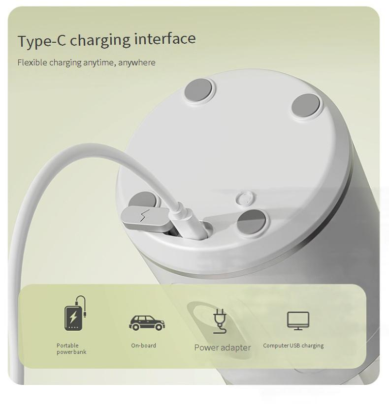 Tragbarer, per USB wiederaufladbarer Mixer – 20.000 U/min leistungsstarker Entsafter für Smoothies, Eiszerkleinern und Babynahrung – 800 ml BPA-freier Reisebecher mit 12 Klingen_voghion.com
