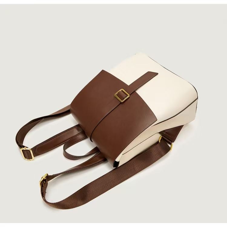 Men's And Women's Fashionable Backpack, PU Leather Shoulder Strap Adjustable , Multiple Colors Large Capacity Backpack, Business School_voghion.com