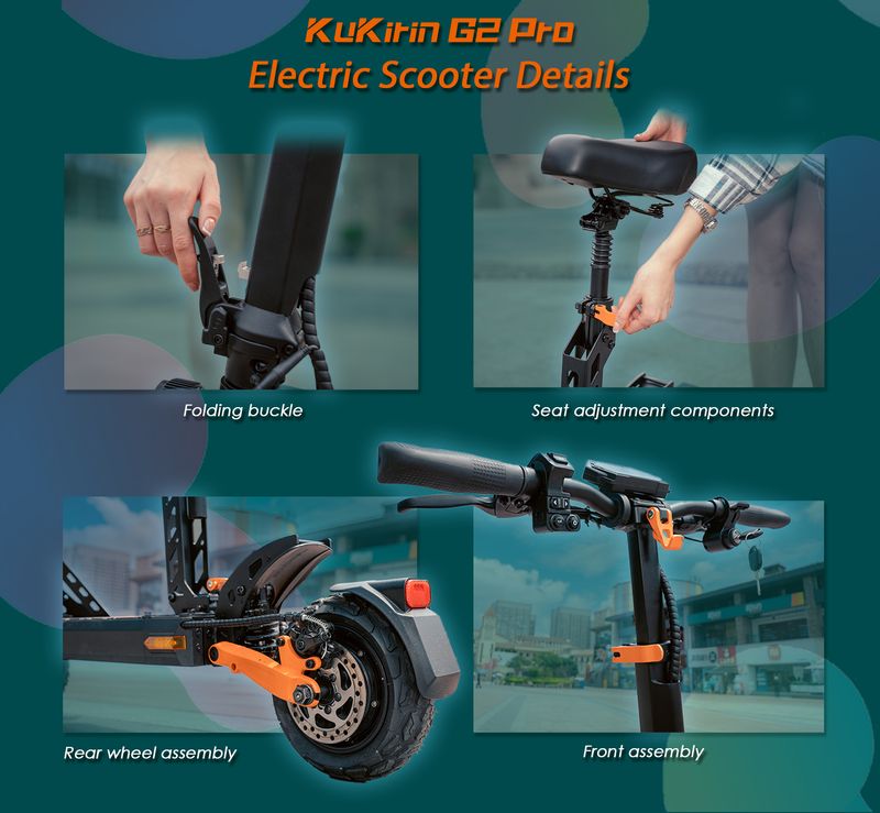 Kukirin G2 Pro 2025. gada versija pieaugušajiem paredzētais elektriskais skrejritenis 600 W motors 48 V 15,6 Ah akumulators 45 km/h maksimālais ātrums 55 km diapazonā_voghion.com