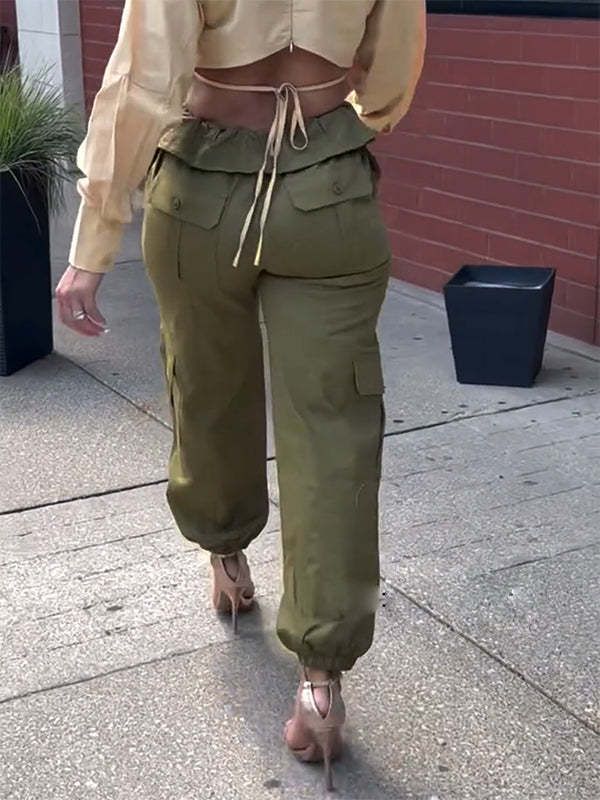 Women's Clothing Casual Cuffed Workwear Trousers_voghion.com