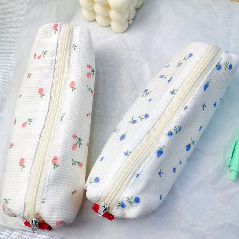 Ins – petite trousse à crayons florale Simple faite maison, Mini sac de rangement de papeterie en forme de cœur de fille fraîche_voghion.com