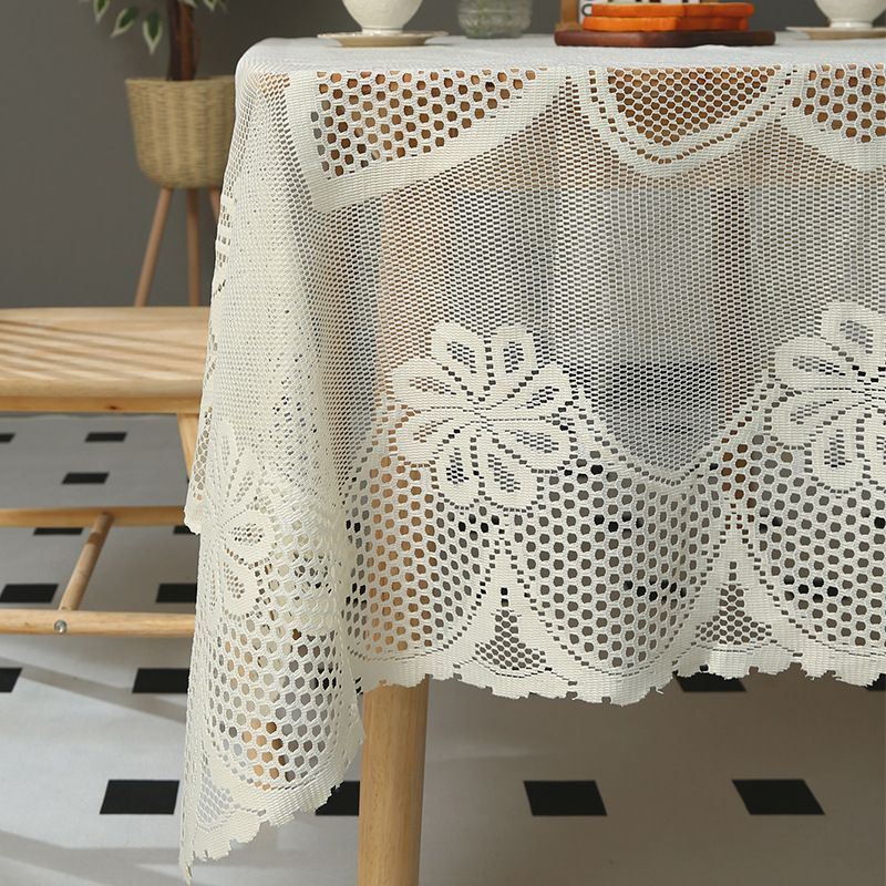 Tovaglia in pizzo tinta unita - Rettangolare, design moderno e minimalista per tavolo da pranzo e tavolino (copertura estetica per la casa, 152,4 x 228,4 cm)_voghion.com