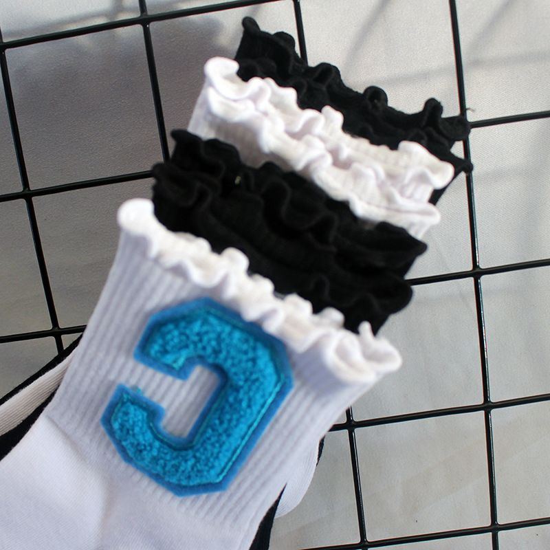 Socks New Style Fungus Lace Women's Socks Plush Big C Socks Women's High Elastic Student Sports Mid Tube Socks Sweat Absorbent Cotton Socks Trendy_voghion.com