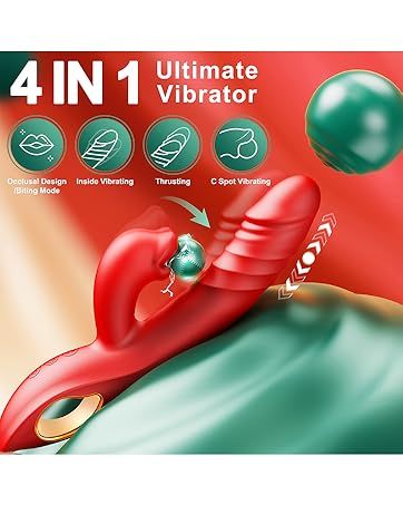 Vibratore a spinta, giocattoli sessuali per adulti, vibratori per punto G 4 in 1, stimolatore clitorideo e lingua, giocattolo sessuale rosa, dildo con 10 vibrazioni e 5 spinte_voghion.com
