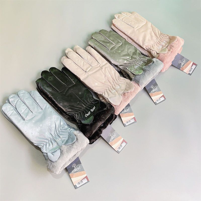 Gants en coton pour femmes, mignons et chauds pour l'hiver, écran tactile pour les étudiants en ski, imperméables en automne et en hiver à vélo_voghion.com