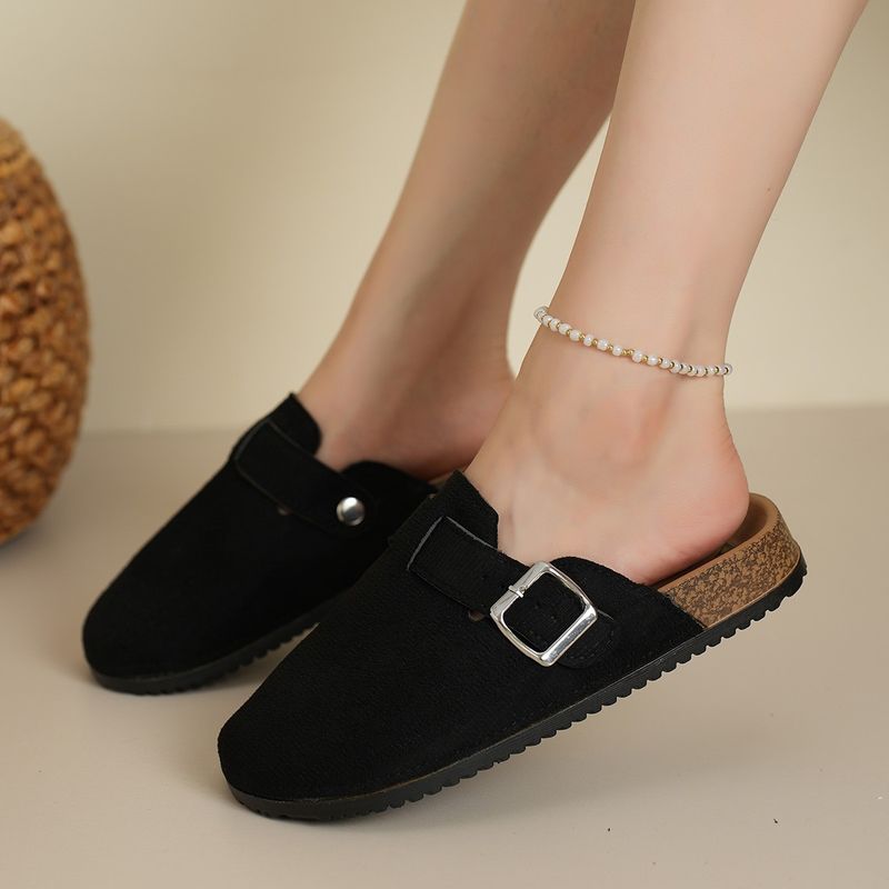 Lge Size New Cool Slippers With Toe Caps Women's Summer Fashion We, Flat Bottomed Half Drag Casual Shoes For_voghion.com