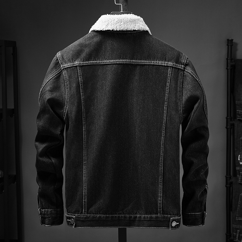 Herbst und Winter große Jacke Herren Jeanskleidung Jugend lose Freizeitjacke gewaschen Revers Jacke Top Männer_voghion.com